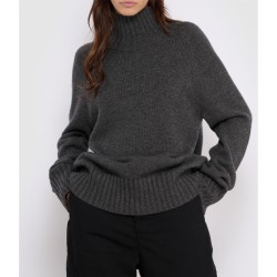 MAX MARA Pull Col Cheminée Mantova Laine Medium Gris