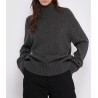 MAX MARA Pull Col Cheminée Mantova Laine Medium Gris