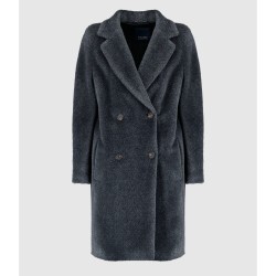 MAX MARA Manteau Mi-Long Roseto Laine Medium Grey