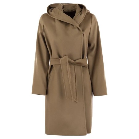MAX MARA Max Mara Studio Newmang Wool Coat avec capuche Marron