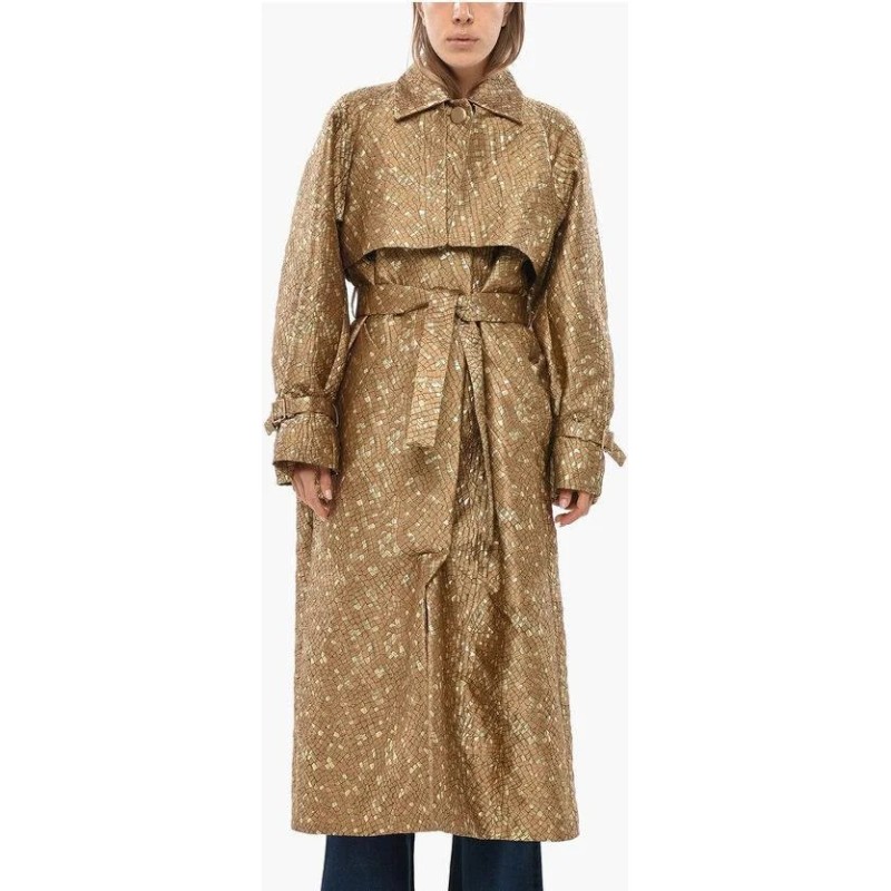 MAX MARA ATELIER Jacquard SALSA Coat with Belt size 38