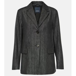 MAX MARA Blazer Murano en chambray Noir