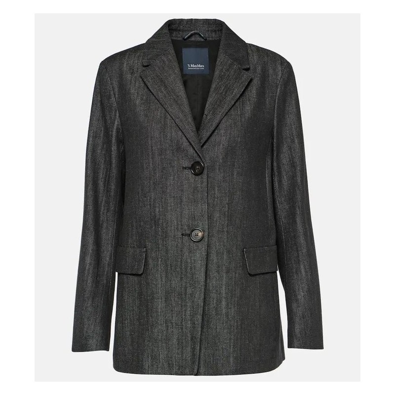 MAX MARA Blazer Murano en chambray Noir