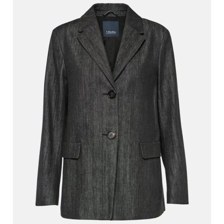 MAX MARA Blazer Murano en chambray Noir
