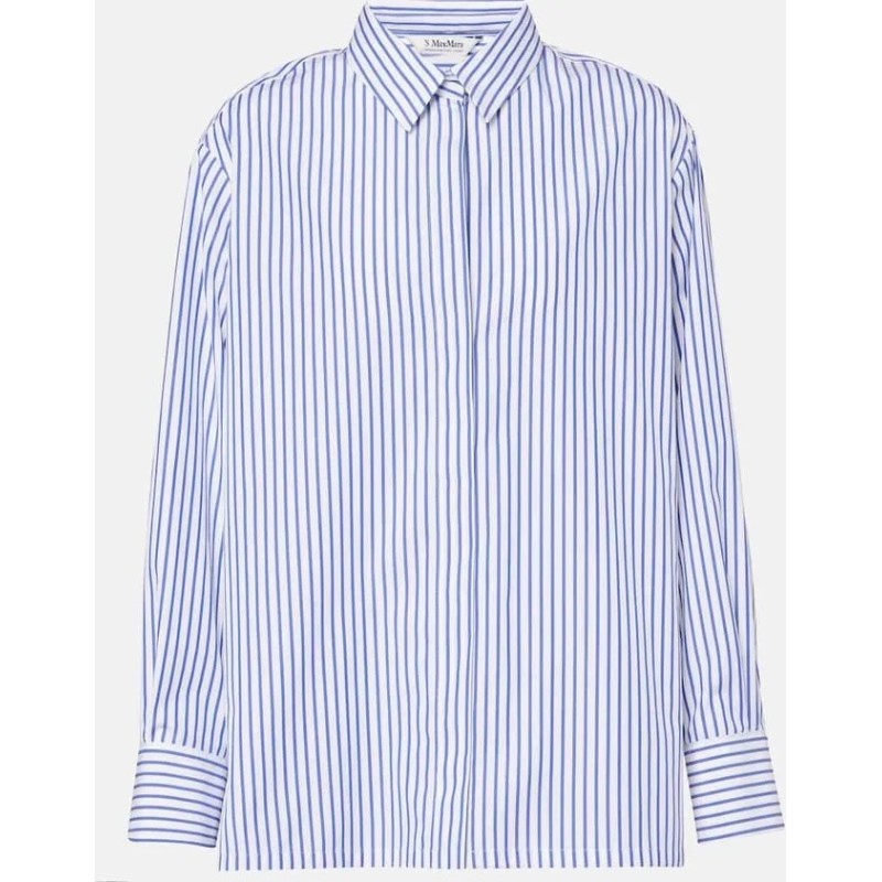 MAX MARA Chemise Tata rayée en coton Bleu