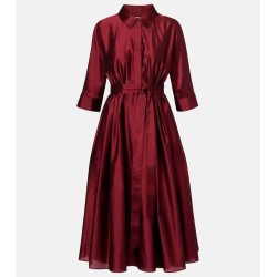 MAX MARA Robe midi Perry en satin Rouge