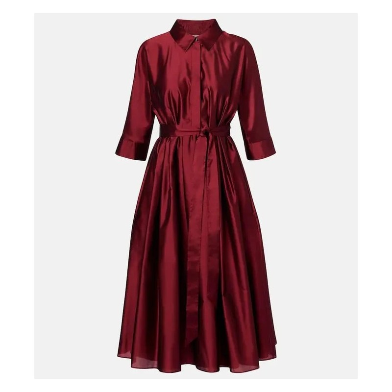 MAX MARA Robe midi Perry en satin Rouge
